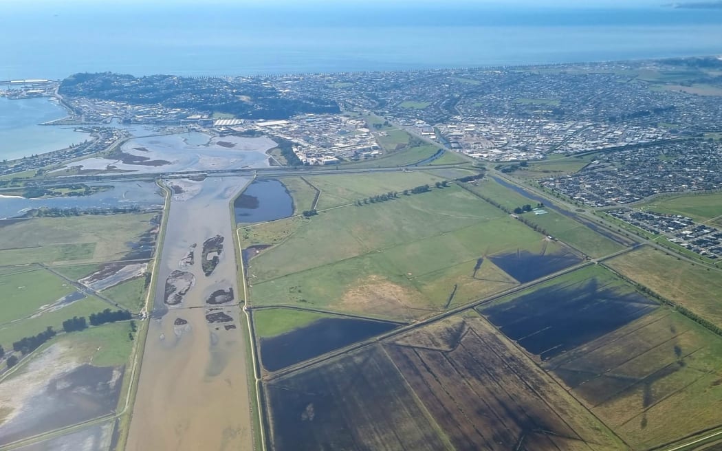 Aerial shots of Napier and surrounds, post-Cyclone Gabrielle