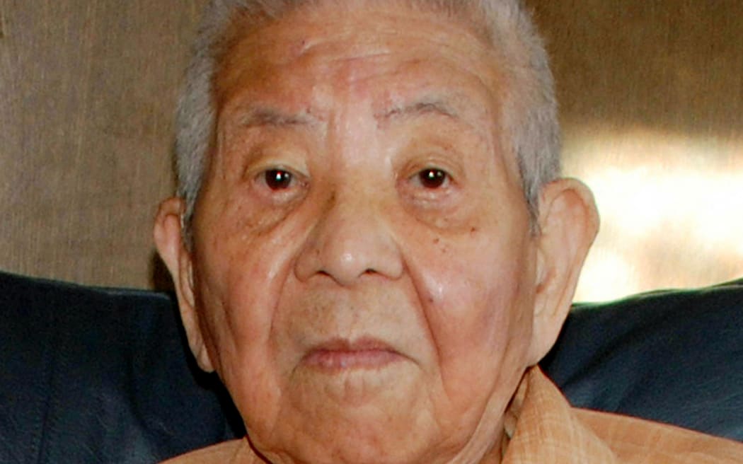 (FILES) This file picture taken on August 2, 2008 in the Japanese city of Nagasaki, western Japan shows Tsutomu Yamaguchi, who survived the US atomic bombings of both Hiroshima and Nagasaki in 1945. Yamaguchi died on January 4, 2010 at a hospital in Nagasaki at the age of 93.  AFP PHOTO / JIJI PRESS (Photo by JIJI PRESS / AFP) / - Japan OUT / - JAPAN OUT