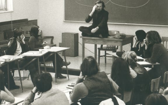 R Murray Schafer teaching a the University of Montreal in 1971