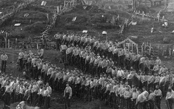 Armed Constabulary units at Parihaka, 1881