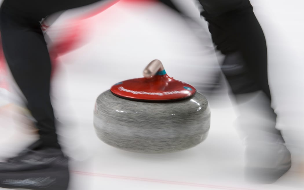 photo panning of curling, Curling, Women Round Robin Session 8, Japan (JPN) vs Sweden (SWE), Olympic Winter Games PyeongChang 2018, Gangneung Curling, South Korea on February 19, 2018. (Photo by Enrico Calderoni/AFLO SPORT)