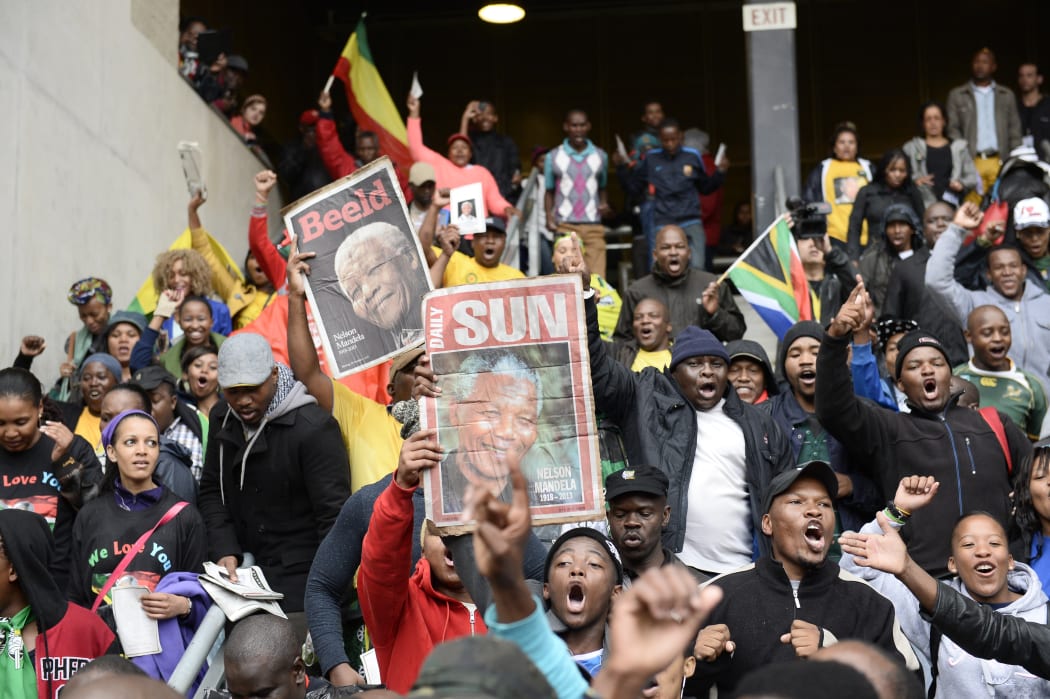 People poured into the FNB stadium ahead of the service.