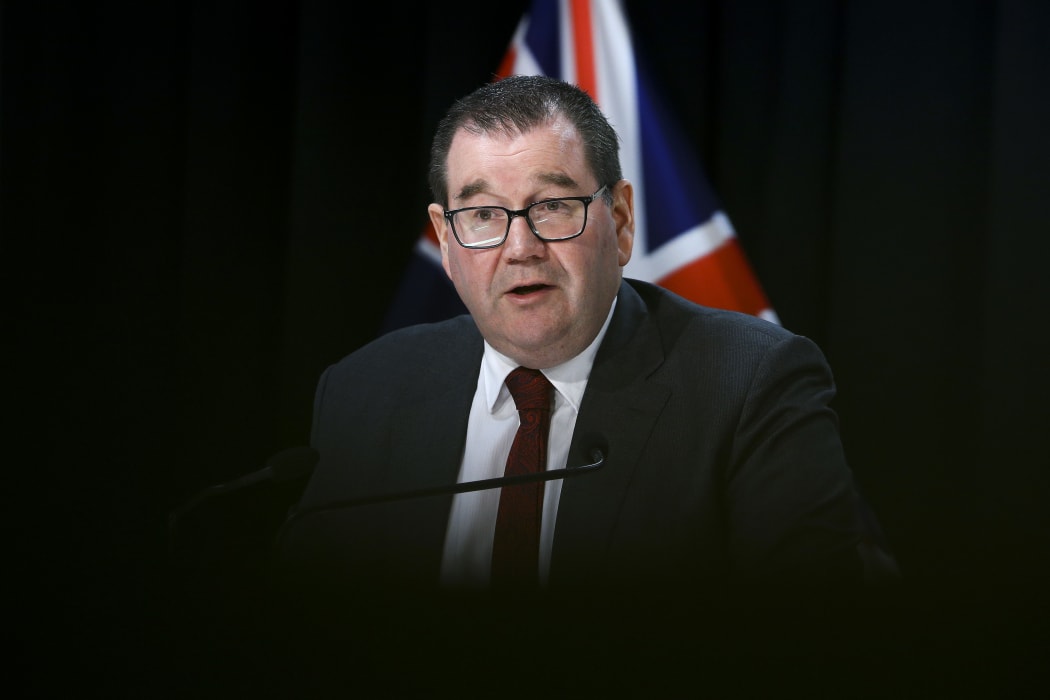 Finance Minister Grant Robertson speaks to media during a pre-budget health announcement at Parliament