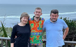 Lidiia Dubova, her husband Garri, and son Andrey in New Zealand.