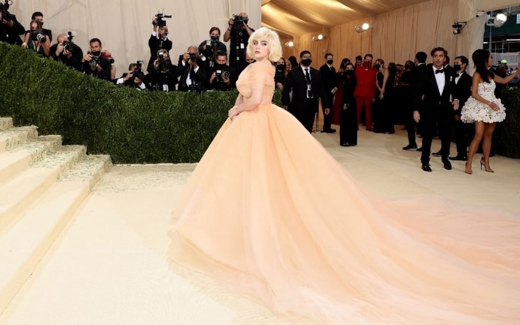 NEW YORK, NEW YORK - SEPTEMBER 13: Billie Eilish attends The 2021 Met Gala Celebrating In America: A Lexicon Of Fashion at Metropolitan Museum of Art on September 13, 2021 in New York City.