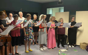 Nota Bene sing Christmas songs on Nine to Noon's end of year special.