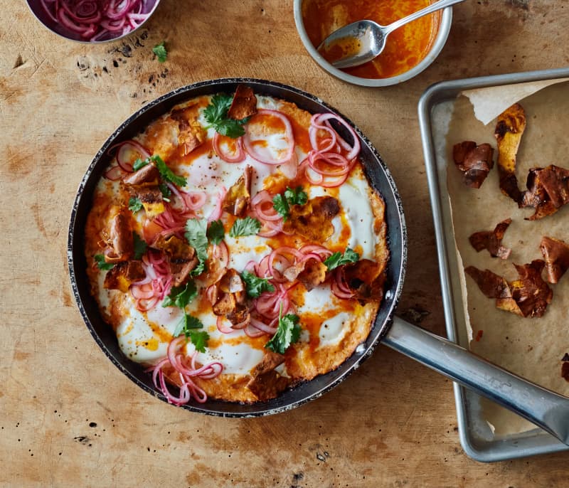Shakshuka is a North African dish with hearty flavours.