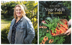 Vege Patch from Scratch, Jo McCarroll book cover and author composite