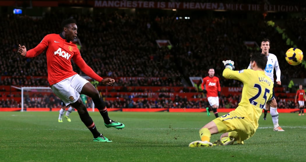 Manchester United's Danny Welbeck scores against Spurs