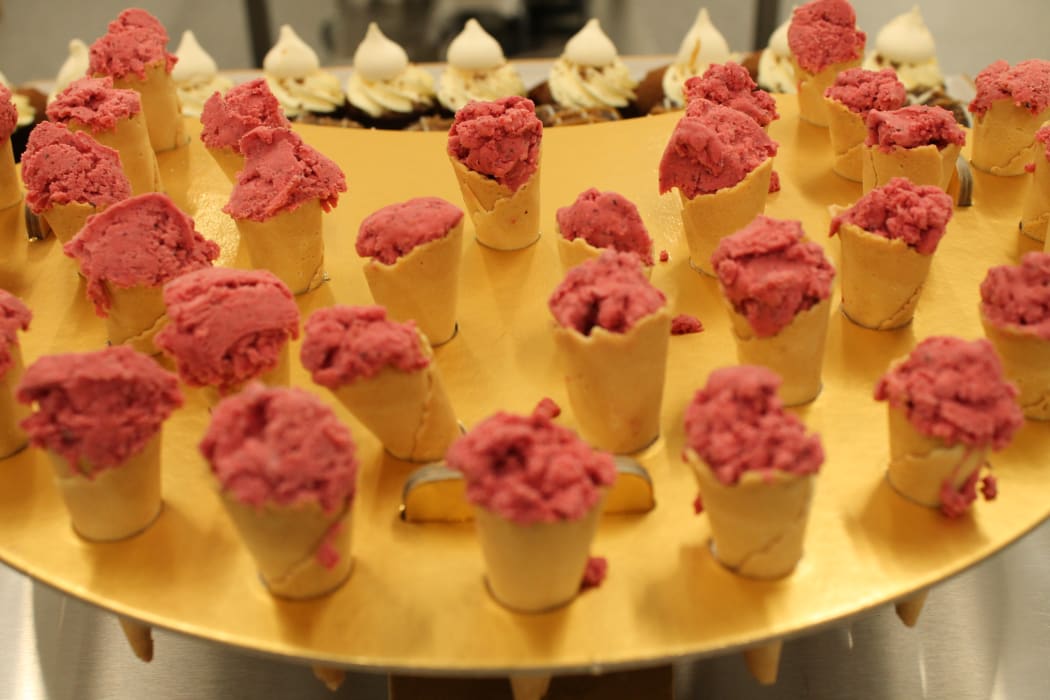 Icecream made with pinot noir grape skin powder