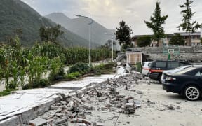 The aftermath of a 6.6-magnitude earthquake in Hailuogou in China's southwestern Sichuan province.