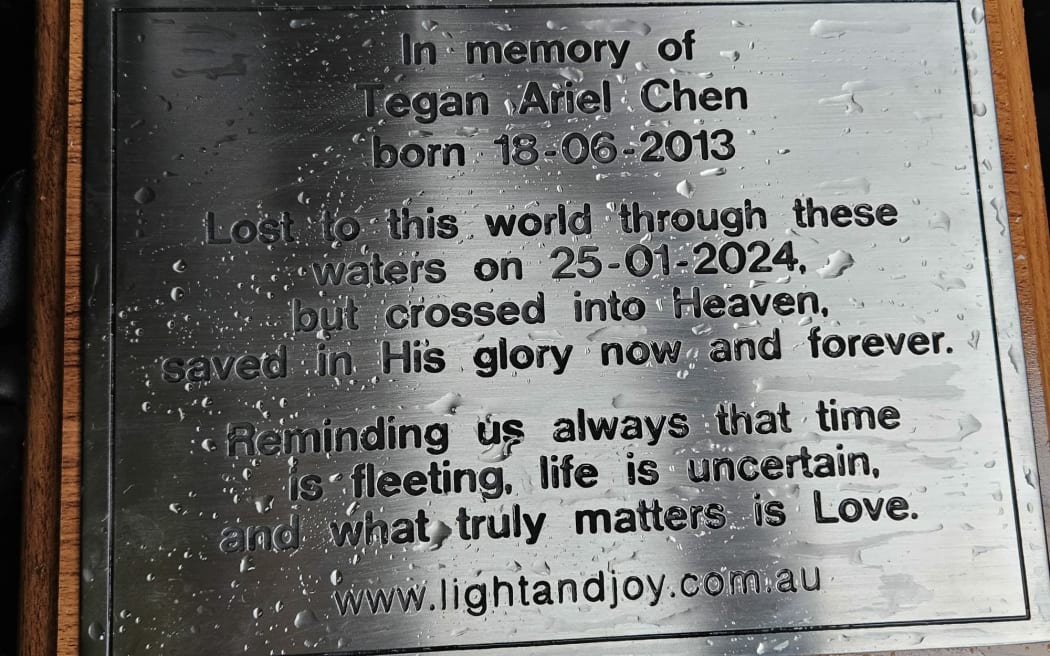 A plaque will be installed at a track in Fiordland National Park to remember10-year-old Australian girl, Tegan Chen, who died there nearly two years ago.