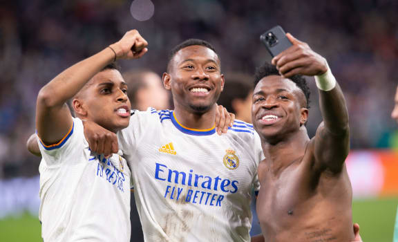 Rodrygo, Alaba and Vinicius of Real Madrid.