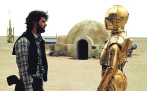 George Lucas on set of Star Wars