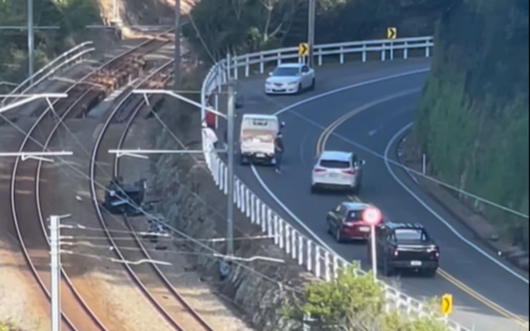 The Kāpiti rail line is suspended after a car collided with a train in Glenside, near Takapu Road Station.