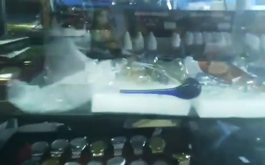 Glass pipes for sale at the local Coin Save in Kawakawa