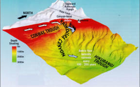 A NIWA model of the Kaikōura Canyon.