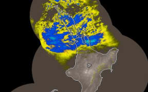 Map showing rainfall over northern areas of the North Island on 11 August, 2020.