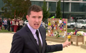 Picture of CTV broadcasting live from the site of their former building on the fifth anniversary.