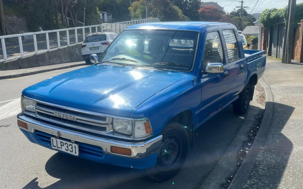 The stolen ute had its licence plates changed and was roughly repainted with thick blue house paint.