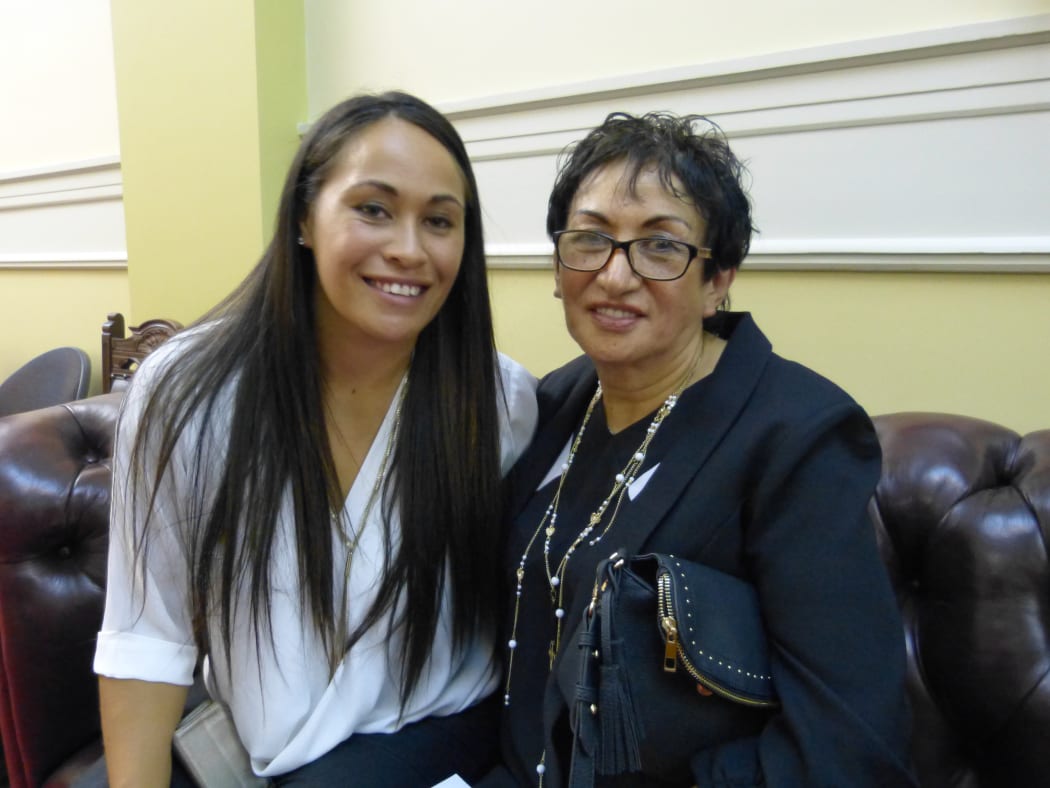 Iriaka Rātana's great-granddaughter, Lee-Arna Nepia, and daughter, Te Haina Rātana Raumaewa.