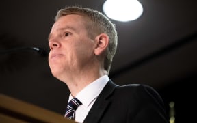 Chris Hipkins speaks in June 2023.
