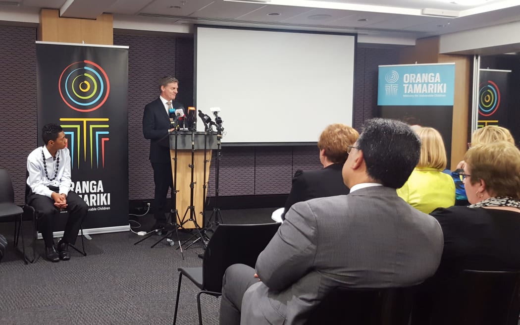 Prime Minister Bill English speaks at the launch of Oranga Tamariki.