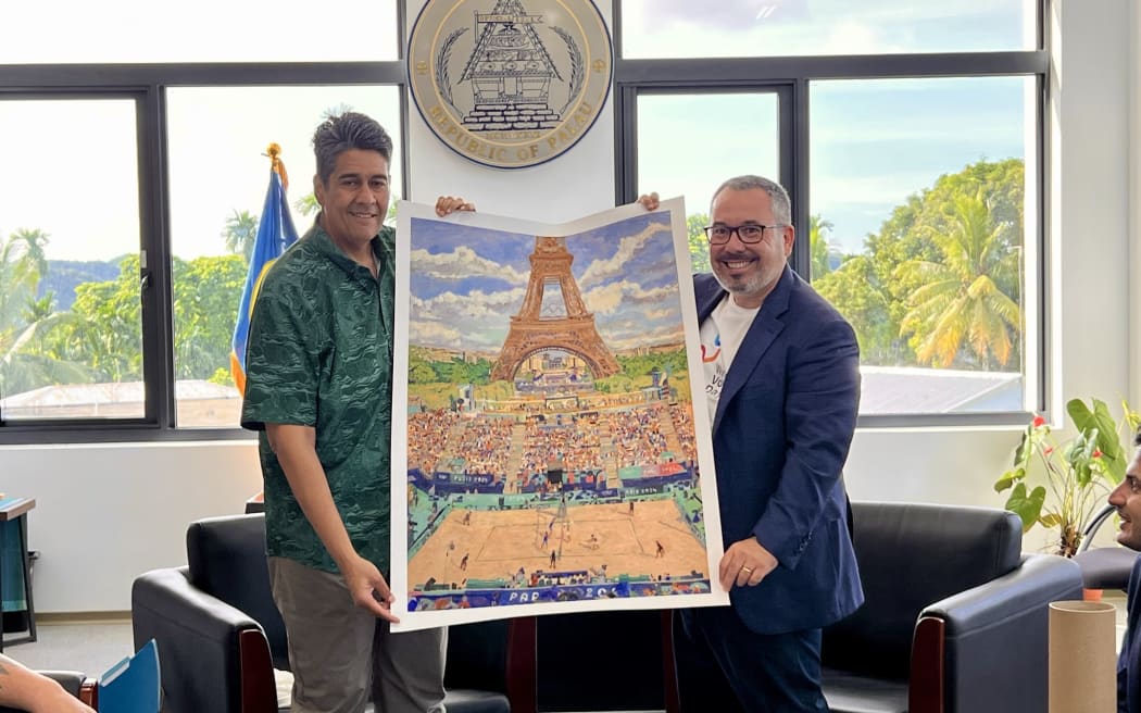 President Surangel Whipps met with the International Volleyball Federation (FIVB) president Fabio Azevedo. FIVB provided support for both indoor and outdoor volleyball courts for the Pacific Mini Games 2025. 7 July 2025