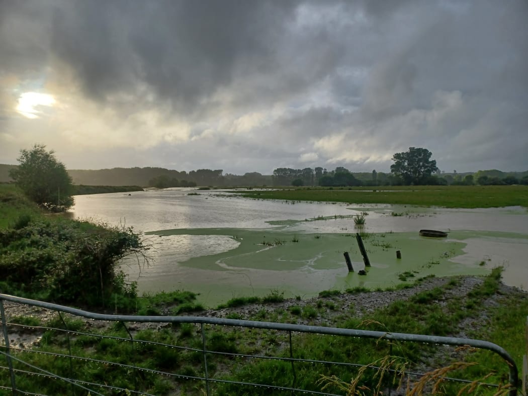 Paddocks with surface flooding in Te Reureu, Manawatū.