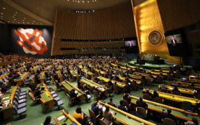 Members of the UN Security Council listen to Sergiy Kyslytsya, Permanent Representative of Ukraine to the United Nations during a special session of the General Assembly in February.
