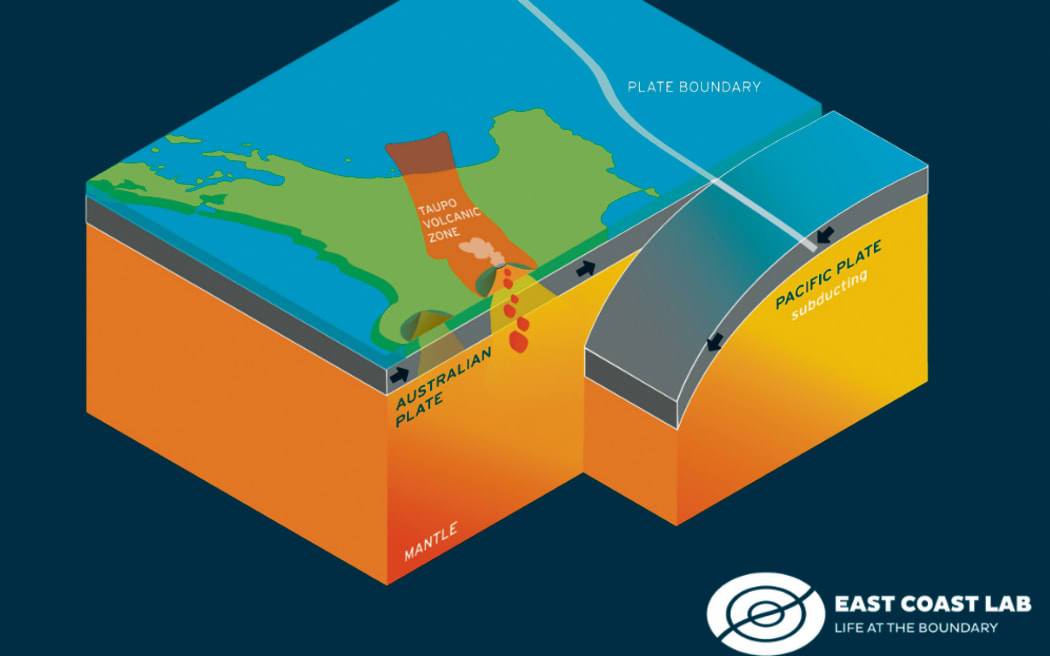 The Hikurangi Subduction Zone is where the Pacific Plate dives beneath the Australian Plate on the east coast of the North Island.