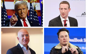 Donald Trump, Mark Zuckerberg, Elon Musk and Jeff Bezos