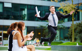 A brave generalist businessman skips his way to a higher paycheck.