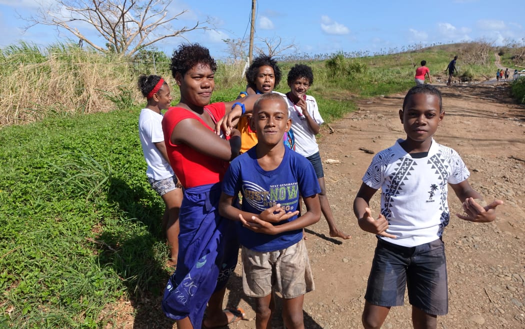 Local youths get back to fun and games on Taveuni Island Fiji after Cyclone Winston