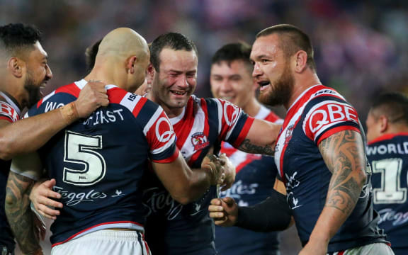 Roosters celebrate 2018 NRL title.