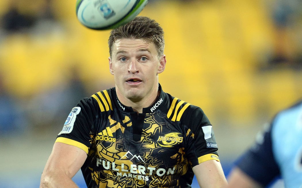 Hurricanes first-five Beauden Barrett in action during the Super Rugby match between Hurricanes v Waratahs.