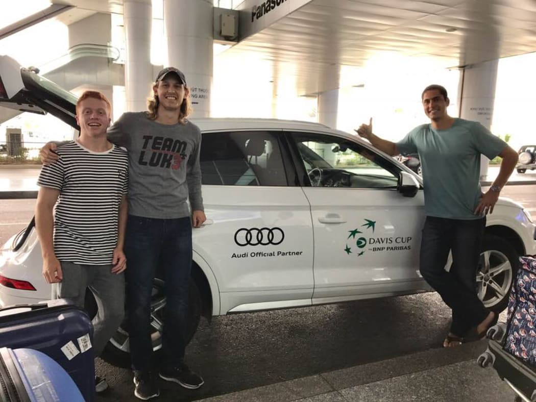 Matthew Stubbings, Colin Sinclair and Brett Baudinet during Pacific Oceania's last event in Vietnam in 2018.