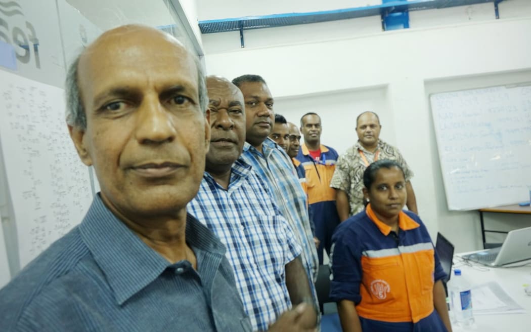 Om Datt Sharma left with team