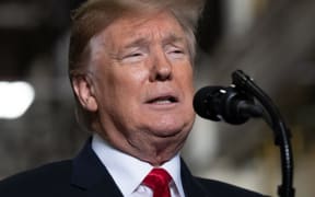 US President Donald Trump speaks after touring the Lima Army Tank Plant at Joint Systems Manufacturing in Lima, Ohio, March 20, 2019. (Photo by SAUL LOEB / AFP)