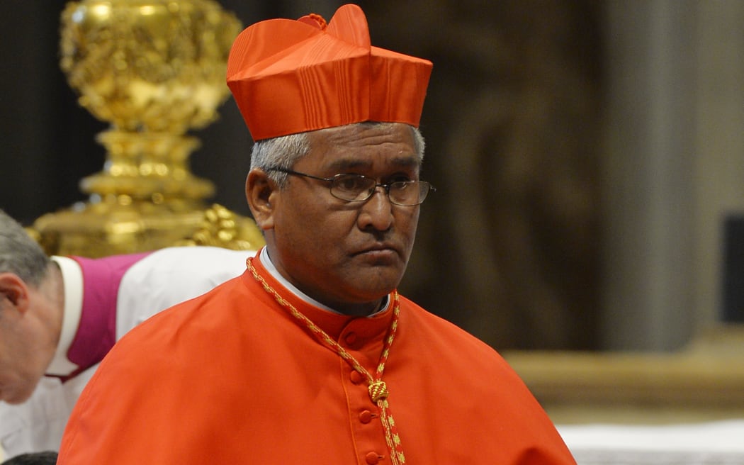 Soane Patita Paini Mafi, bishop of Tonga, is elevated to the rank of Cardinal by Pope Francis during a consistory, on February 14, 2015 at St. Peter's basilica in Vatican.