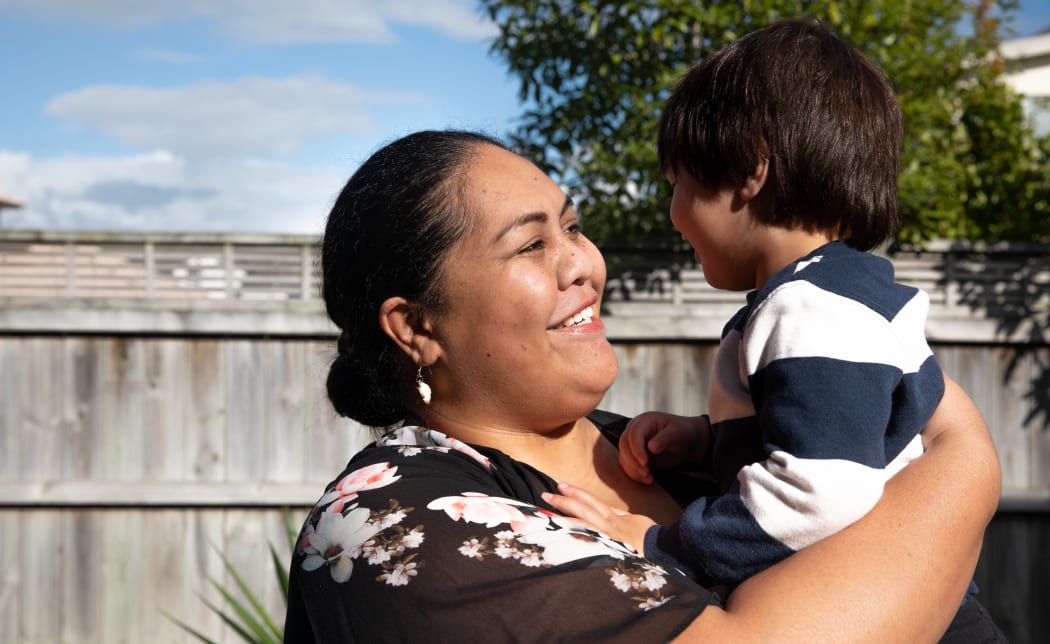 Sela Hopgood with her son