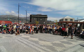Hundreds turned out on Saturday to see the square officially opened.