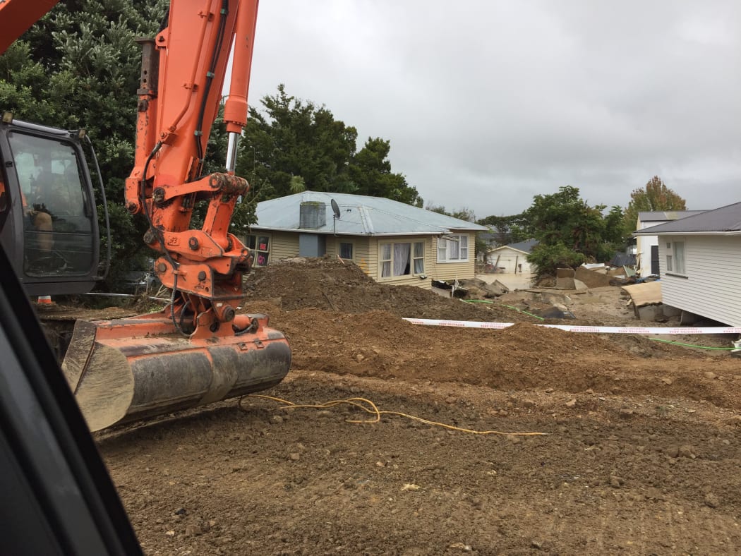 Some of the worst-affected houses on College Rd, Edgecumbe.