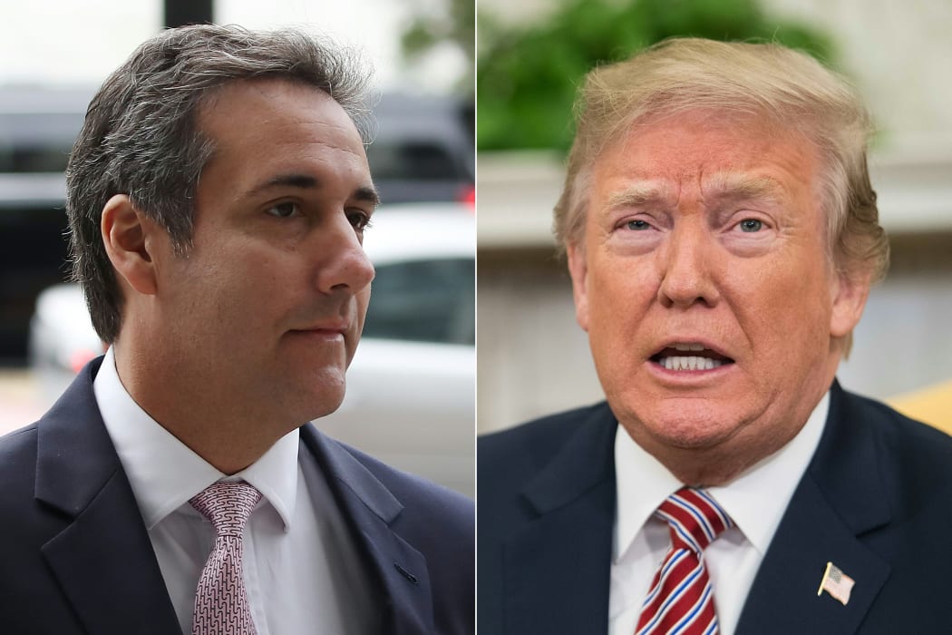 Michael Cohen (L), President Trump's personal lawyer and US President Donald Trump.
