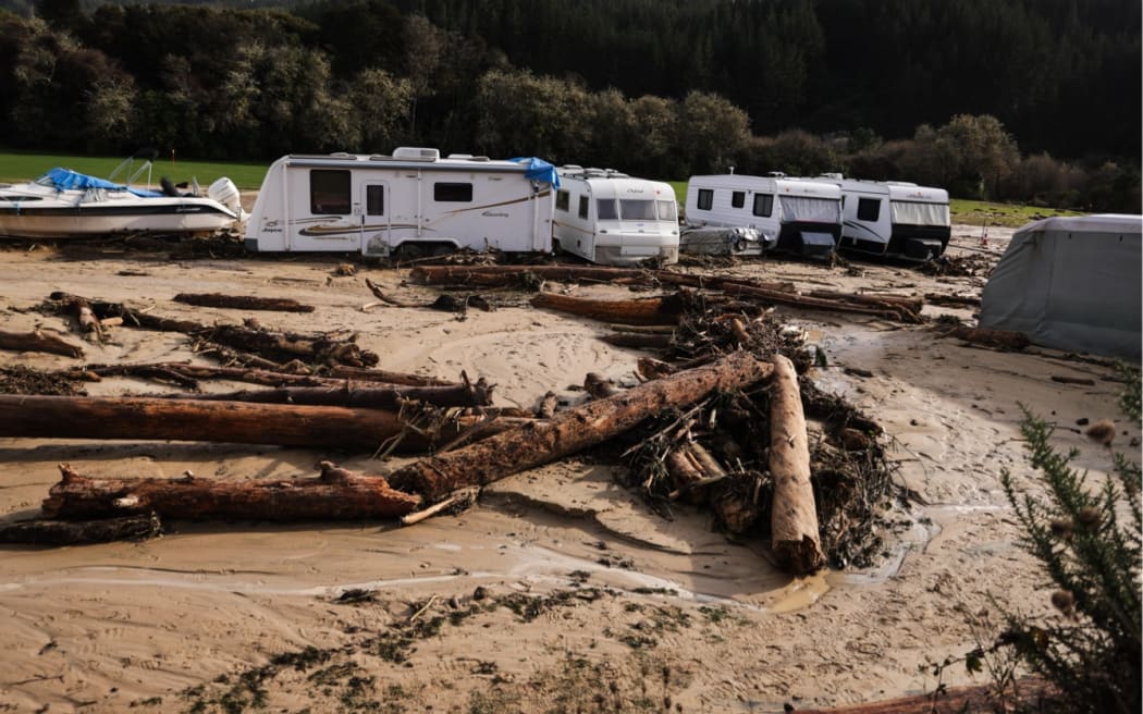 Bethany Park Campground in Kaiteriteri had extensive flood damage after the bad weather.