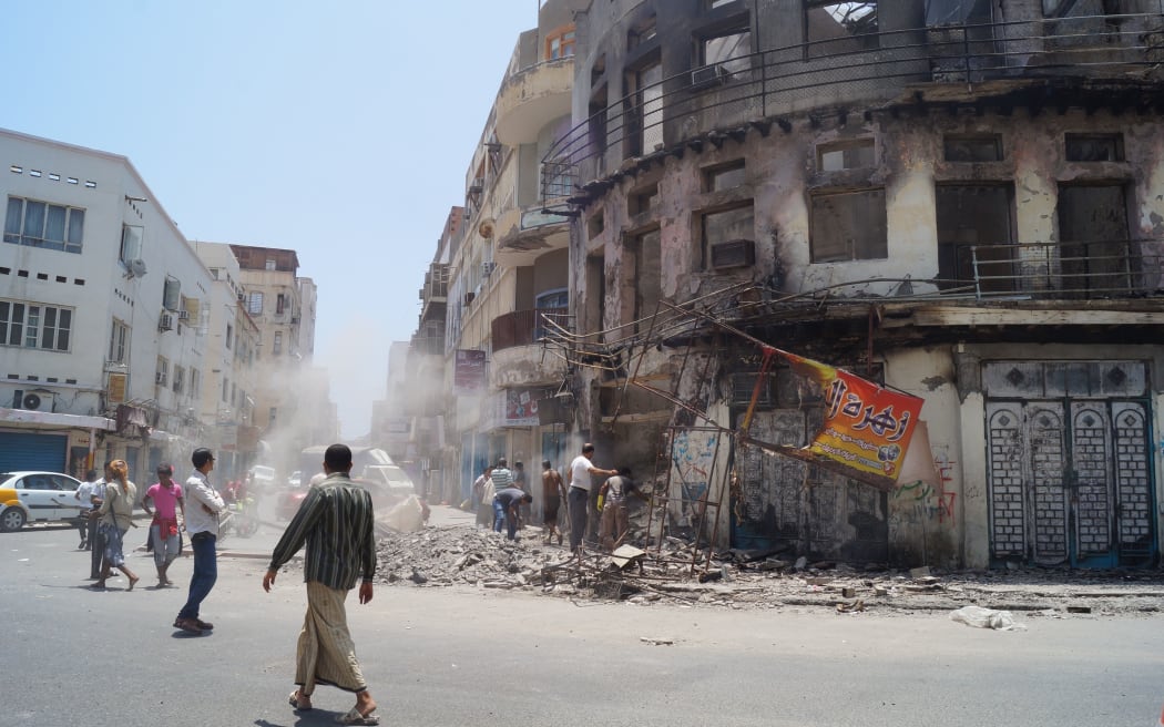 Houthi rebels are fighting forces loyal to the government in Aden. The port has also been shelled by Saudi forces from the sea