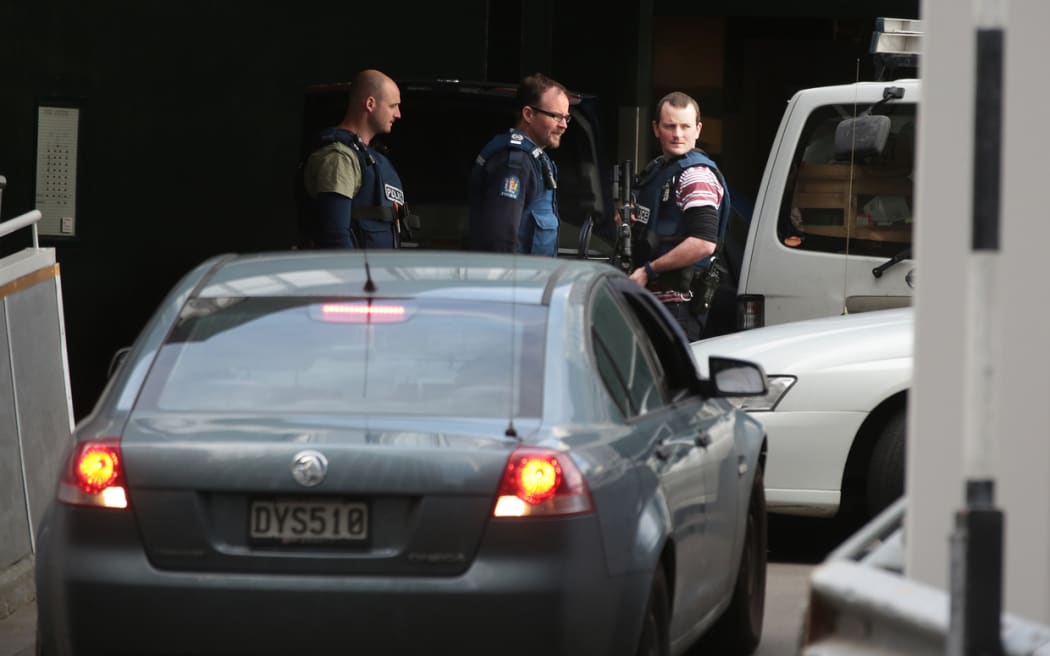 Police on Gilmer Terrace, Wellington.