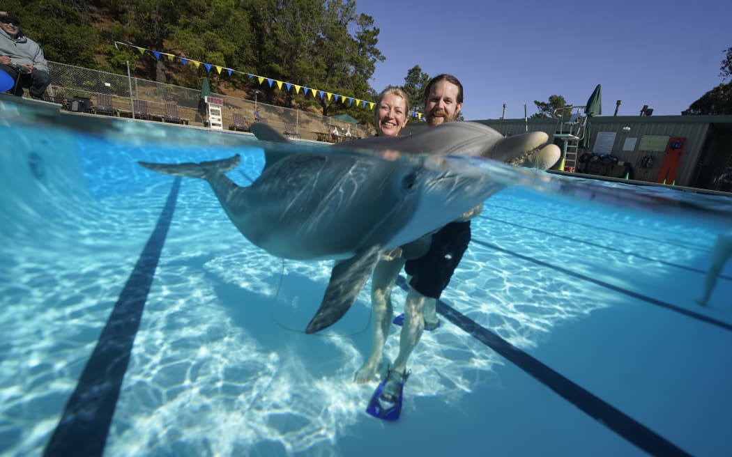 Melanie Langlotz and her robot dolphin.