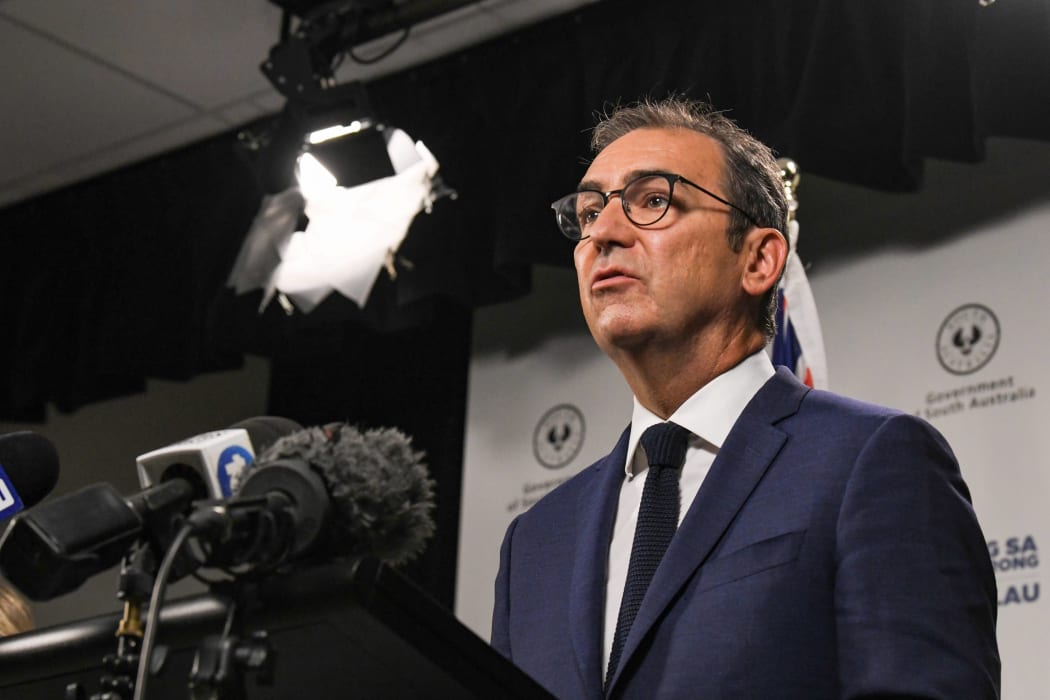 South Australian Premier Steven Marshall speaks at a press conference in Adelaide during day one of total lockdown across the state on November 18, 2020.