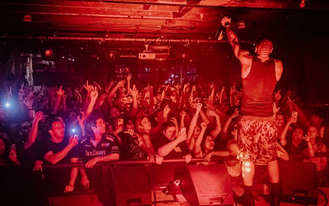 Flowdan performs at San Fran in Wellington.